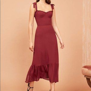 Reformation Nikita Merlot/Cranberry Red Dress SZ 8P READ DESCRIPTION